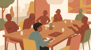 Project manager practicing emotional intelligence by actively listening in a team meeting